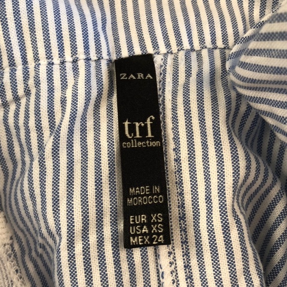 ZARA TRF Collection | Blue & White Striped Tassel Dress - Picture 3 of 3